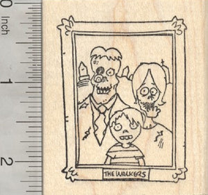 Halloween Zombie Rubber Stamp, Portrait of the Walkers