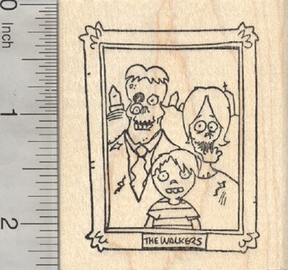 Halloween Zombie Rubber Stamp, Portrait of the Walkers