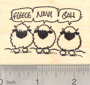 Christmas Valais Blacknose Sheep Rubber Stamp, Fleece Navi Bah