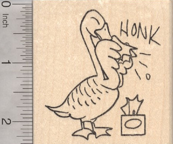Get Well Goose Rubber Stamp, with Tissue