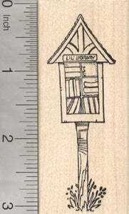 Little Library Rubber Stamp, Book Sharing