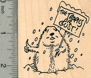 Groundhog Day Rubber Stamp, Hitchhiking to the Tropics