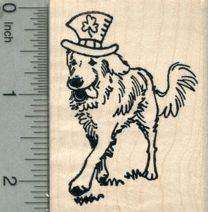 Saint Patrick's Day Dog Rubber Stamp, Labrador Retriever with Leprechaun Hat