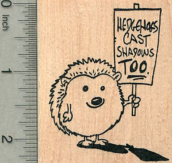 Hedgehog Rubber Stamp, Protesting Groundhog Day