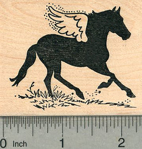 Horse Angel Rubber Stamp, Pet Loss, Sympathy Silhouette Series
