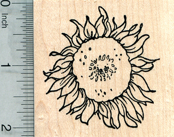 Sunflower Rubber Stamp, Summer Floral Series