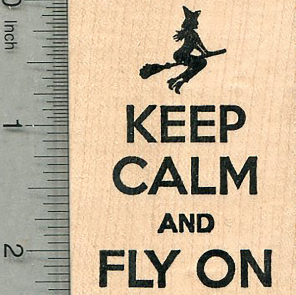 Keep Calm Witch Rubber Stamp, Halloween Series