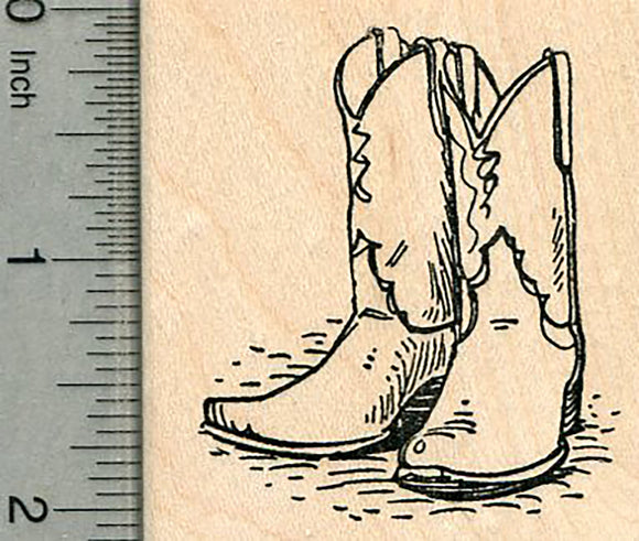 Cowboy Boots Rubber Stamp, Western
