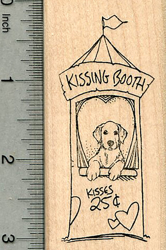 Dog Kissing Booth Rubber Stamp, Labrador Retriever