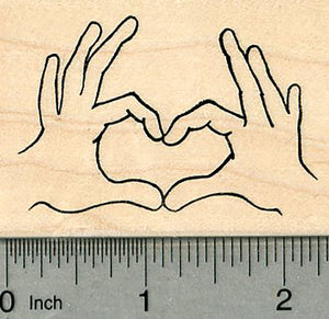 Heart Hands Rubber Stamp, Love, Valentine