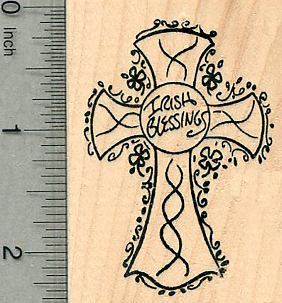 Irish Blessings Cross Rubber Stamp, St Patrick's Day