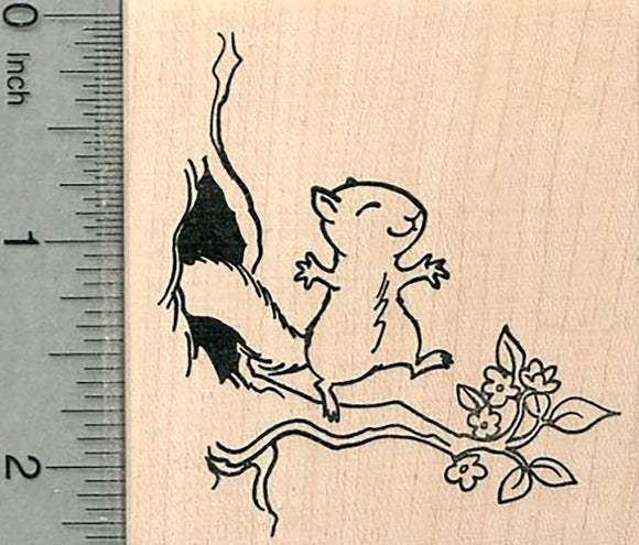 Squirrel Rubber Stamp, Celebrating Spring