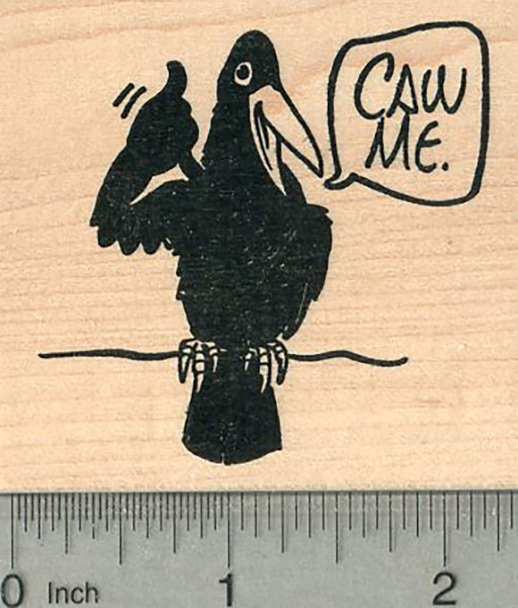 Crow Rubber Stamp, Caw Me, Friendship Theme