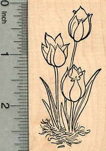Tulip Rubber Stamp, Spring Flowers