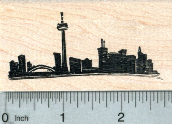 Toronto Skyline Rubber Stamp, Canada, World Travel Series