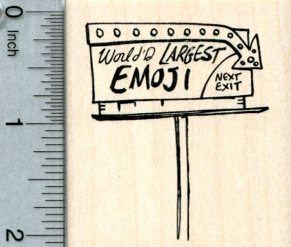 World's Largest Emoji Rubber Stamp, Sign, Road Trip Series