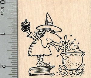 Halloween Witch Rubber Stamp, with Love Potion