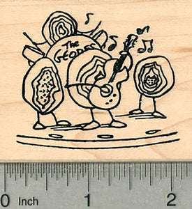Rock Band Rubber Stamp, The Geodes, Humor Series