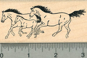 Three Horses Rubber Stamp