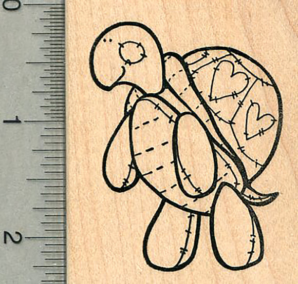 Patchwork Turtle Rubber Stamp