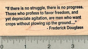 Frederick Douglass Quote Rubber Stamp, If there is no struggle