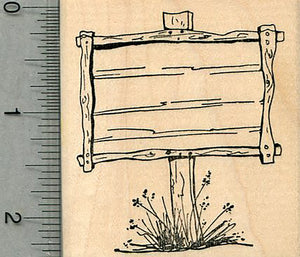 Wooden Sign Rubber Stamp, Blank, Not customizable
