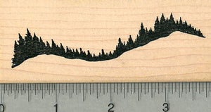 Tree Line Ruber Stamp, Evergreens, Scenery Series