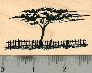 rubber tree stamp Tree Rubber Stamp, with Fence, Scenery Series – RubberHedgehog Rubber Stamps