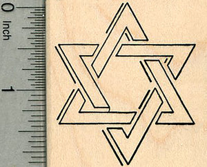 Star of David Rubber Stamp, Jewish Series, Hexagram