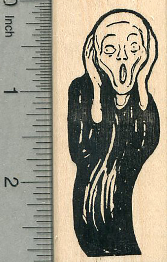 The Scream Rubber Stamp, Just the figure from Edvard Munch's Painting