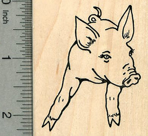 Piglet Rubber Stamp, Young pig, Farm Series