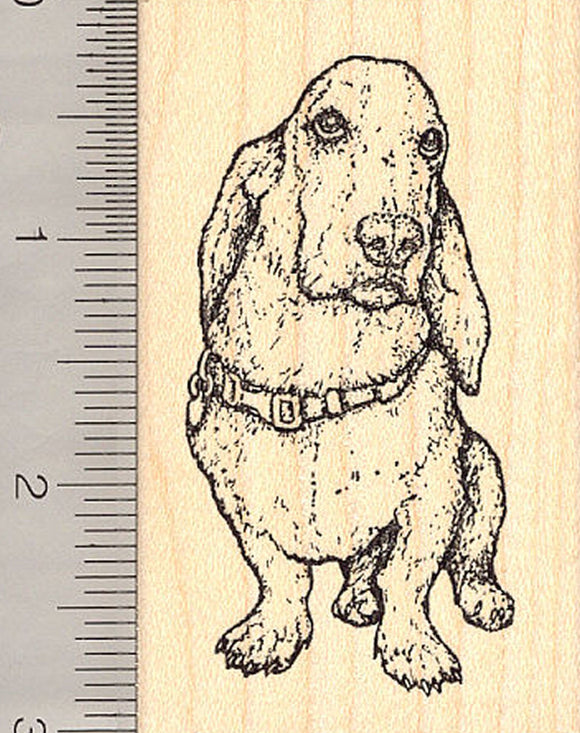 Basset Hound Dog Rubber Stamp