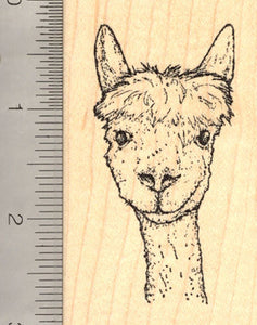 Alpaca Portrait Rubber Stamp