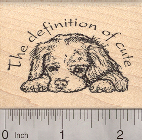 Cavalier King Charles Spaniel Rubber Stamp, Dog, Definition of Cute