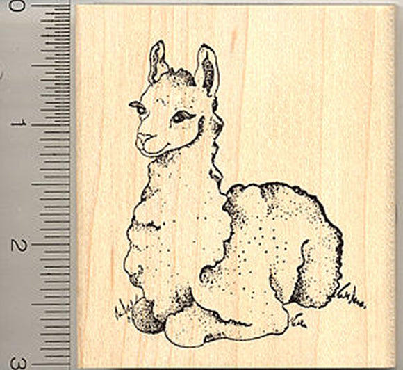 Cute Llama Rubber Stamp (Cria)