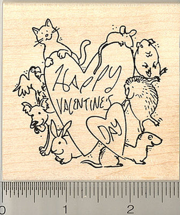 Multi-pet Valentine Rubber Stamp