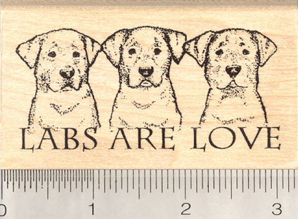 Labs are Love Rubber Stamp, Labrador Retriever Dog