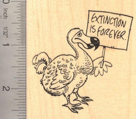 Extinction is Forever Dodo Bird Rubber Stamp