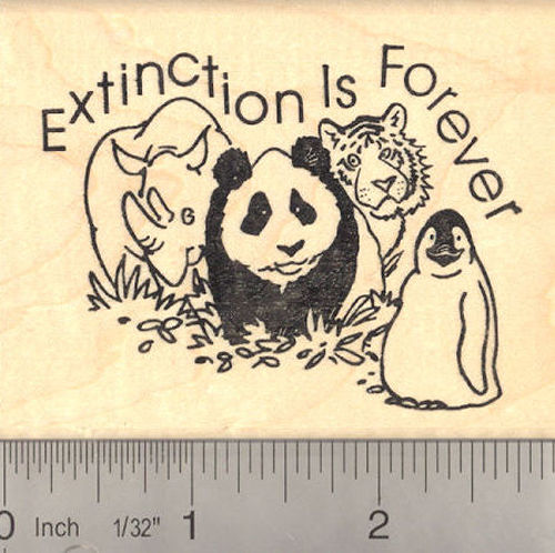 Extinction is Forever Wildlife Rubber Stamp