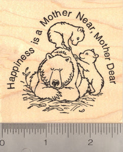 Mother Bear with Cubs - Mother's Day Rubber Stamp