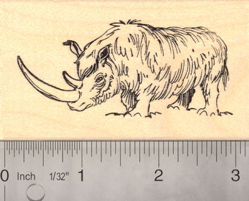 Woolly Rhinoceros Rubber Stamp (Extinct Megafauna)