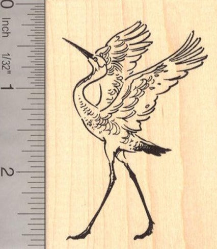 Great Blue Heron Bird Rubber Stamp