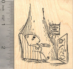 Groundhog Day Weather Channel Rubber Stamp
