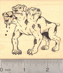 Cerberus, Three Headed Dog Rubber Stamp (From Greek and Roman Mythology)