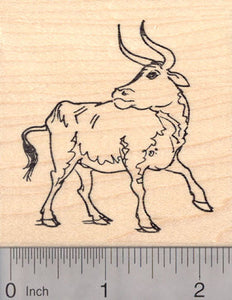 Auroch, Large European Bull Rubber Stamp, Cattle ancestor