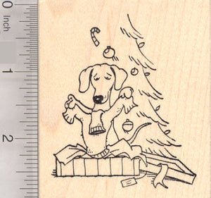 Dachshund Dog Christmas Sweater Rubber Stamp