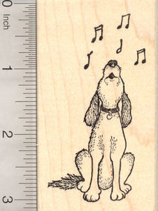 Singing Hound Dog Rubber Stamp