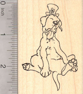 St. Patrick's Day Dog Rubber Stamp Labrador, Mastiff
