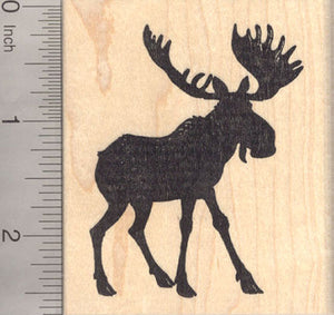 Bull Moose Silhouette Rubber Stamp