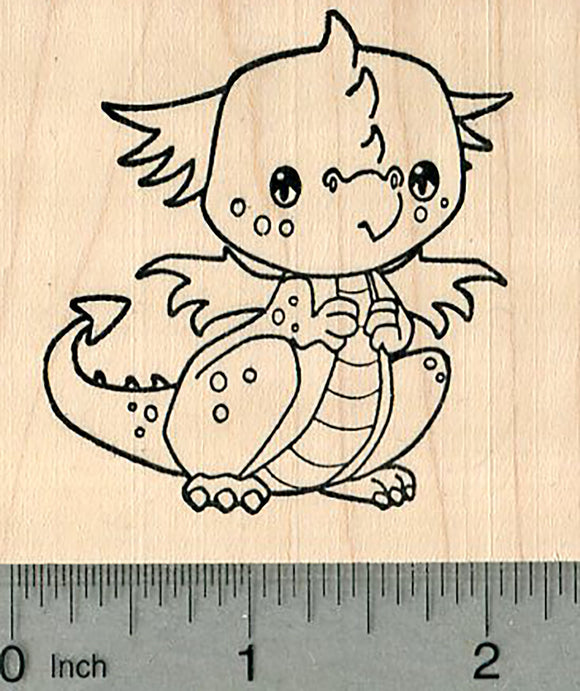 Baby Dragon Rubber Stamp